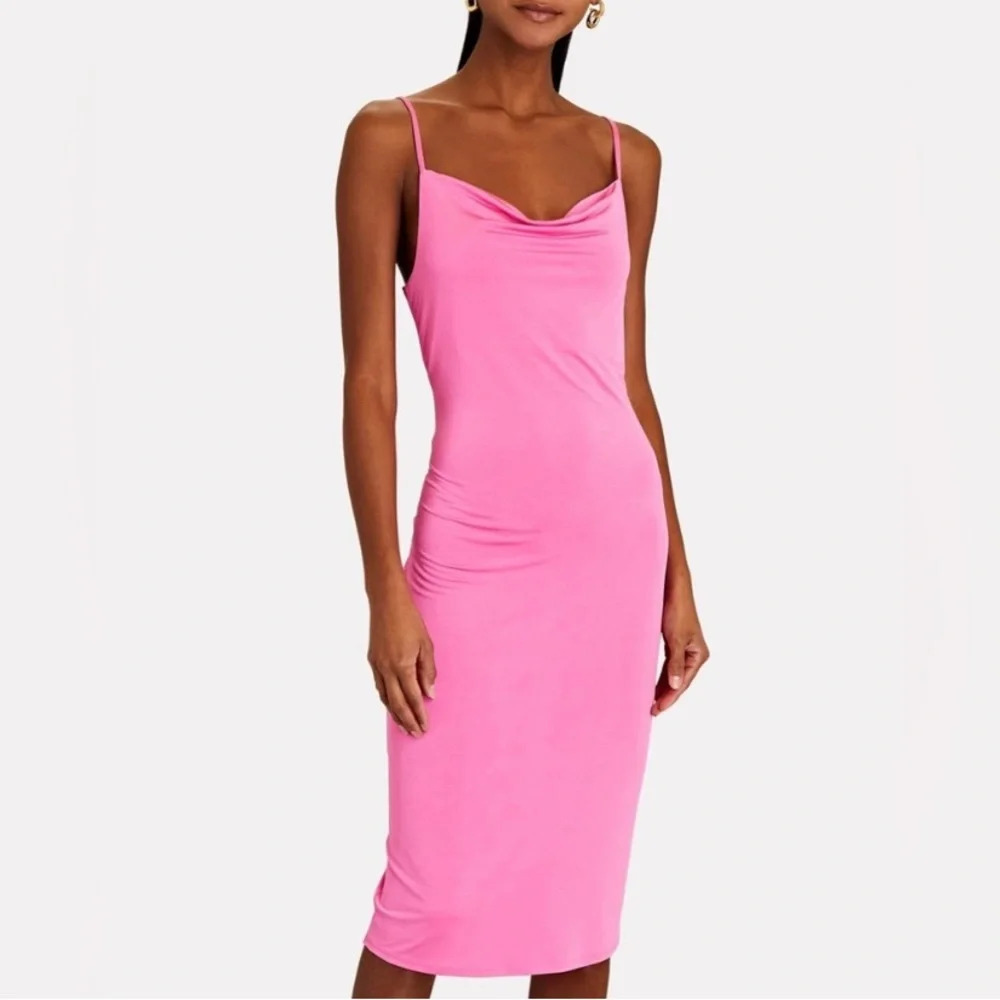 L’Agence Tami Cowl Neck Jersey Slip Dress in Pink 4